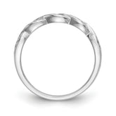 14K White Gold Criss-Cross 1/8 carat Diamond Complete Wedding Band